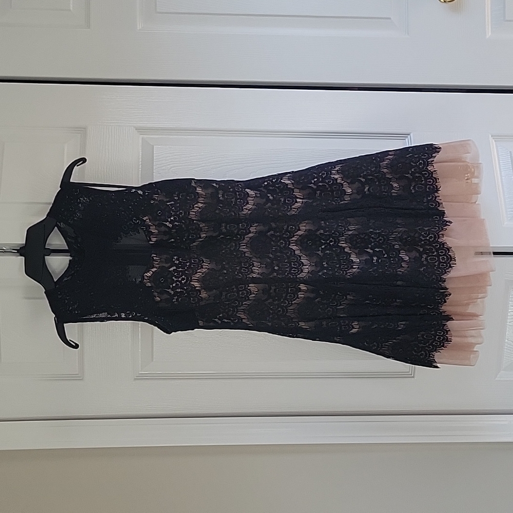 Betsy & Adam Black Lace Dress, Size 2